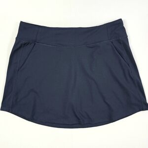 LOLE Women's Navy Activewear Skort Skirt A-Line Built-In Liner Pockets Size L